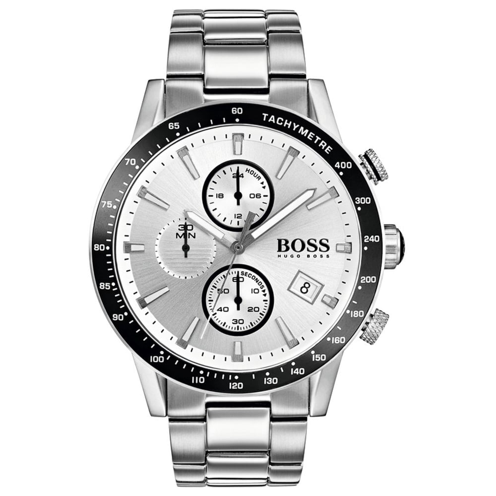 Hugo Boss Men's Watch Chronograph Rafale Silver - HB1513511